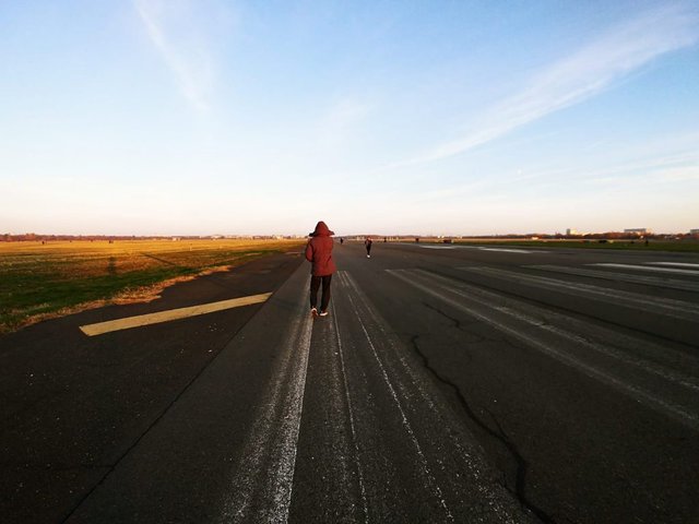 Long walk down the Tempelhof runway