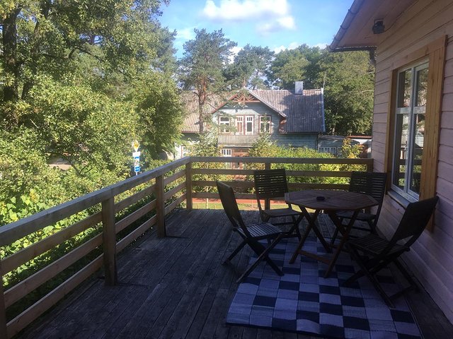 Deck of a great airbnb deal in Palanga