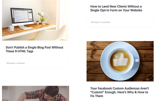 Left to right staggered content in web design