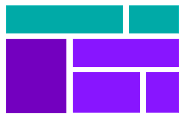 Example of flexbox vs grid layout - demonstrating rows and columns