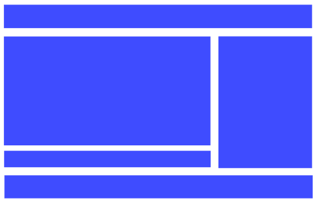 display of the structure of sidebar and content