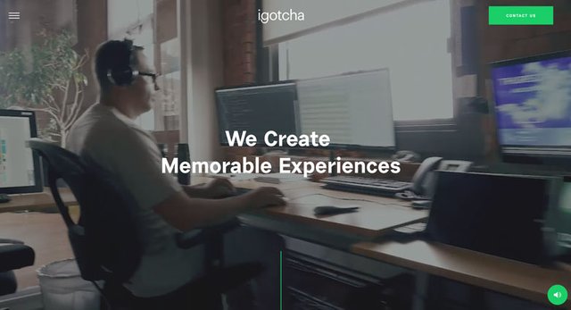 Screenshot of Igotchamedia.com using minimalism in their web design.