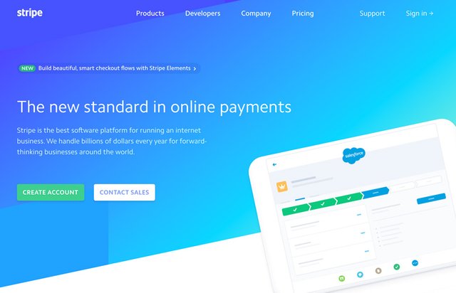 A screenshot of stripe.com's landing page.