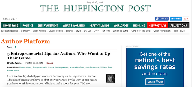 Huffington Post Author Platform