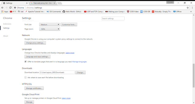 chrome://settings