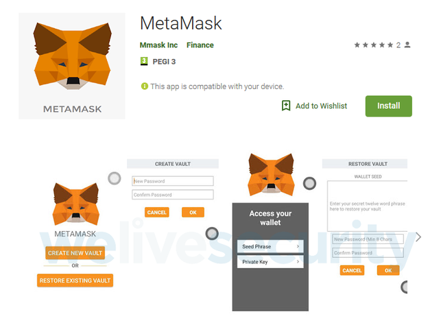 aplicación de MetaMask