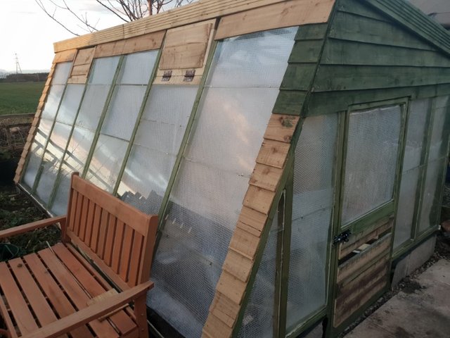 wooden greenhouse finished