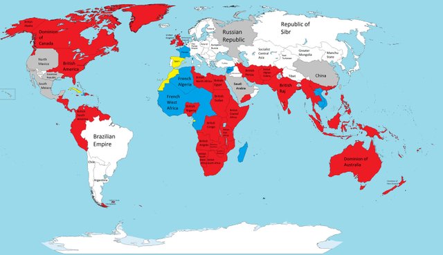 map of the British empire
