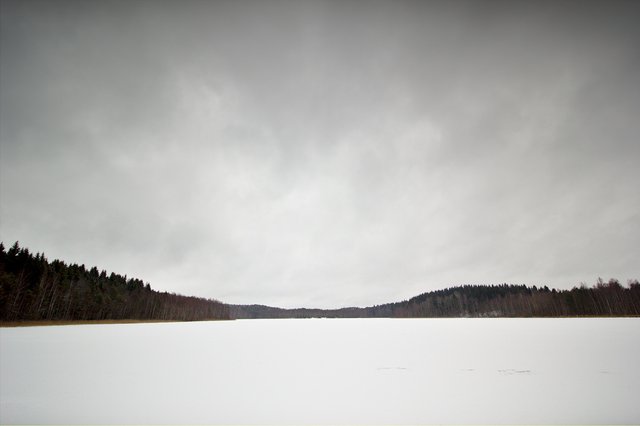 Merrasjärvi in ice, tumultuous skies. (218/365)