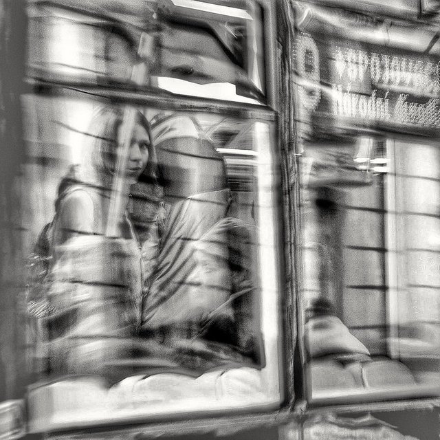 On the tram to Nàrodní divadlo - Prague, Czech Republic - 13 December 2008 . . #prague #czechgirl #czech #czechrepublic #praha #prag #narodnidivadlo #travel #tram #number9 #blackandwhitephotography #commuter #december #december2008 #13december #myprague #