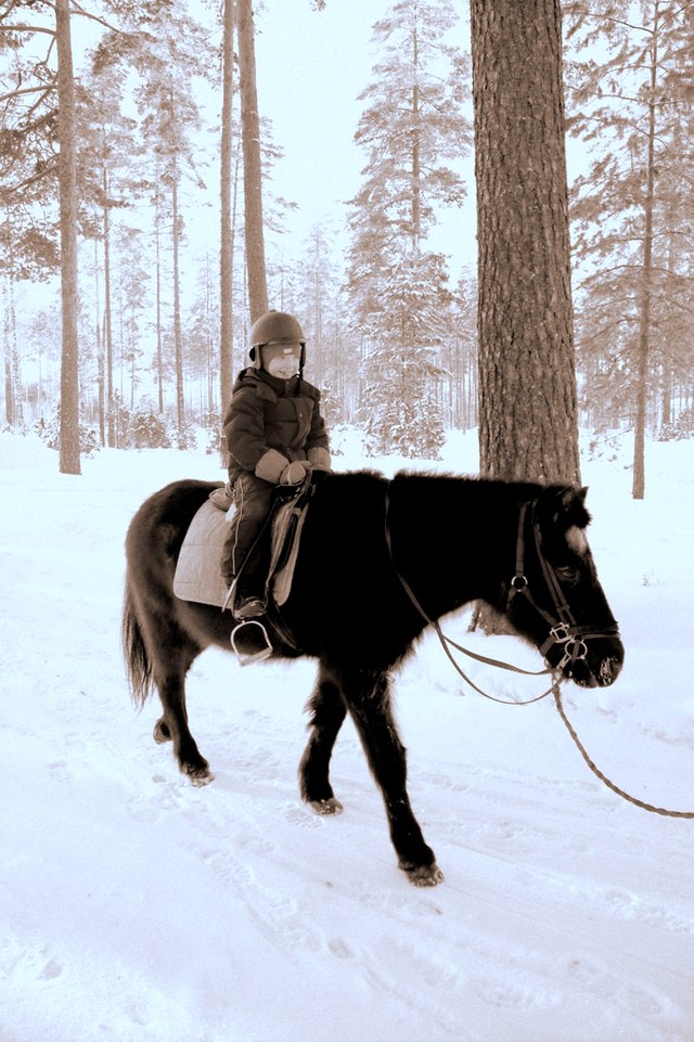 Leo riding a horse