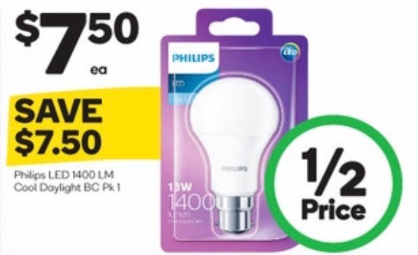 Half Price: Philips LED 1400 Lumen Globe $7.50 @ Woolworths