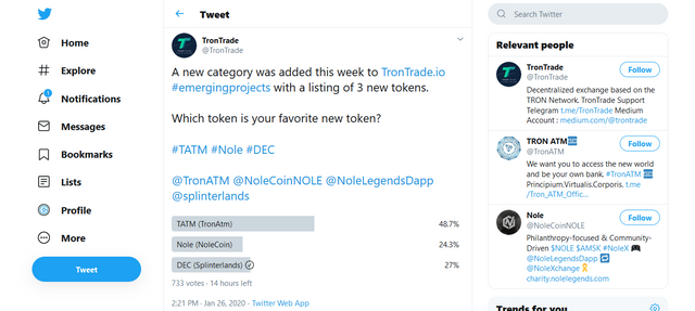 Screenshot_20200127 1 TronTrade on Twitter A new category was added this week to https t co vcRBl5UBqO emergingproject....png