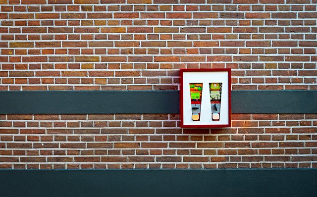 Vending machine on a wall