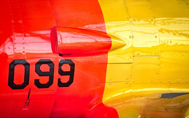  Pink and yellow airplane fuselage