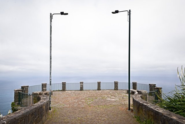 Viewpoint on Madeira with 2 streetlamps