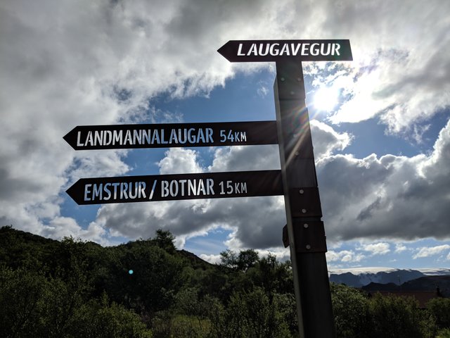 Laugavegur trail sign