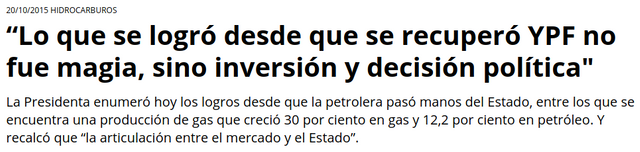 Hidrocarburos durante CFK