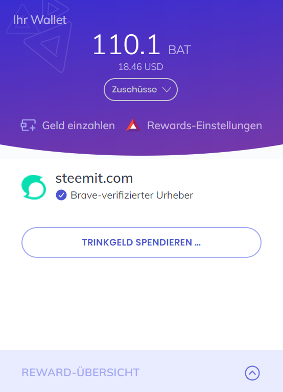 Steemit für Brave verifiziert