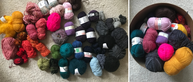 a color sorted yarn stash