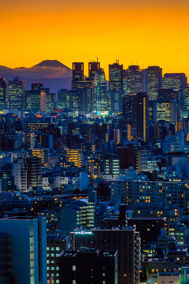 Sunset over Mt Fuji