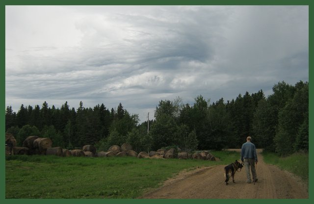 interesting cloud formations with Don walking the dog Bruno.JPG