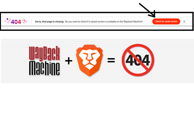 Bravebrowser404WaybackMachinetoshow404.png