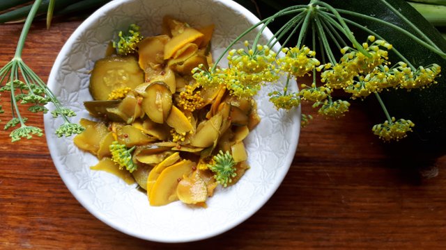 Zucchini and Fennel Flower Pickle