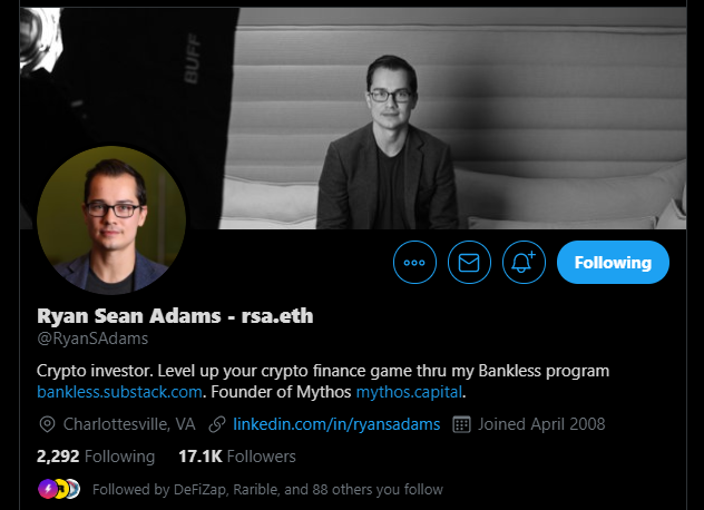 Ryan Sean Adams Twitter