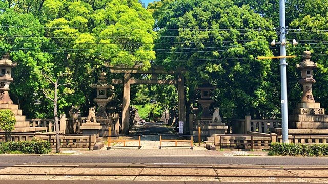 One of the entrances to the Shinto shrine in Sumiyoshi-ku