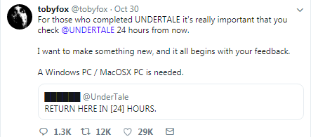 A Message from Toby Fox 