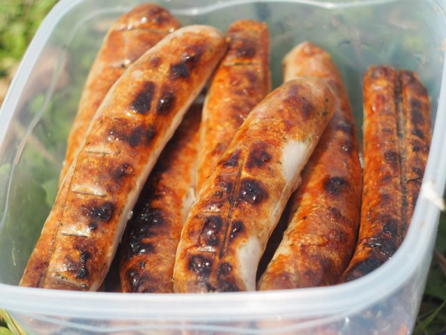 Grilled sausages