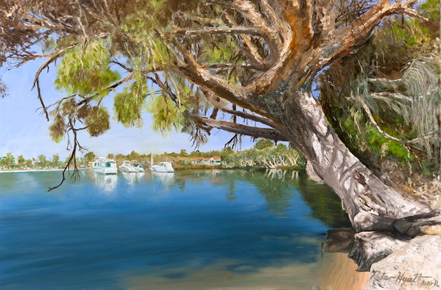 "Canning River to Deep Water Point", painting by Peter Hyatt