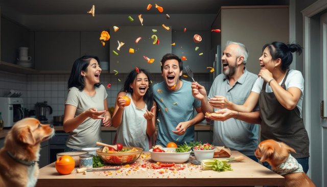 Family Cooking Together