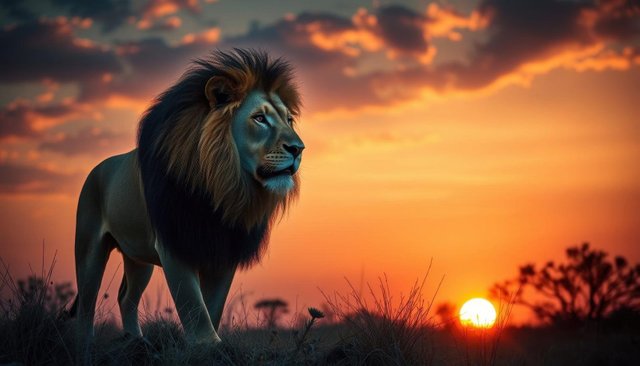 Majestic Lion in Golden Light