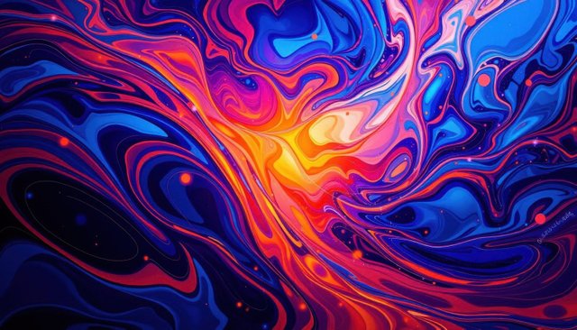 Vibrant Abstract Fluid Art Stock Image