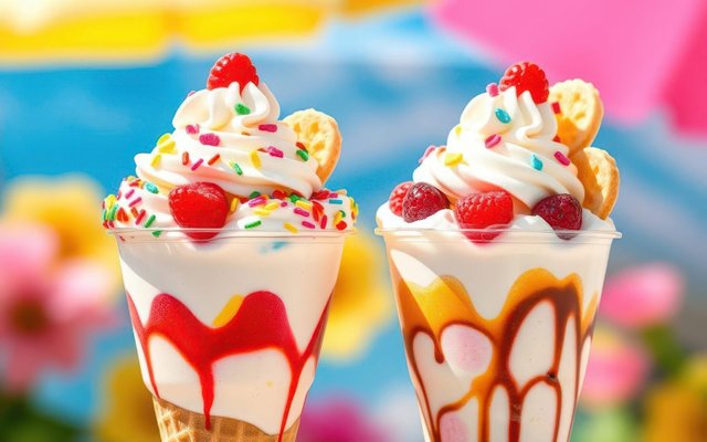 Vibrant Ice Cream Sundae