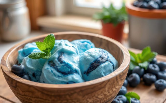 Creamy Blueberry Ice Cream