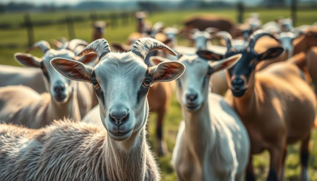 Curious Goats on a Farm