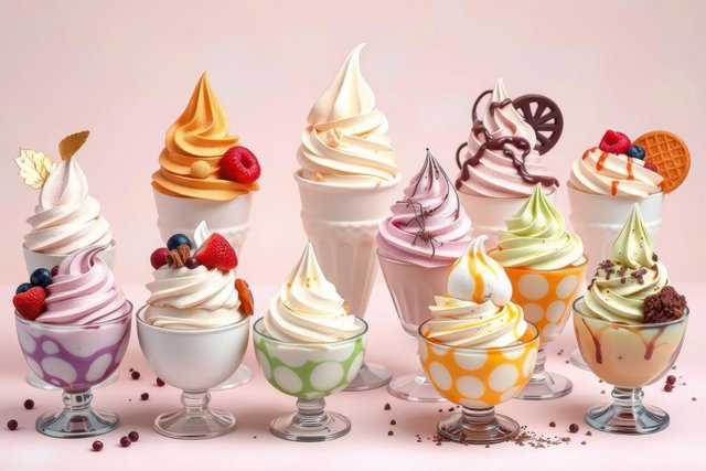 Vibrant Ice Cream Soft Serve