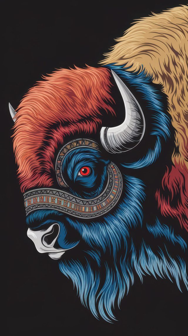 Abstract Buffalo Art