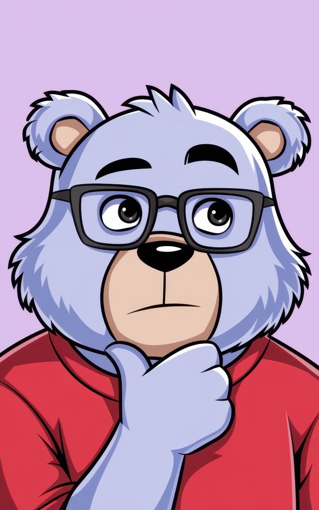 Thoughtful Bear Cartoon