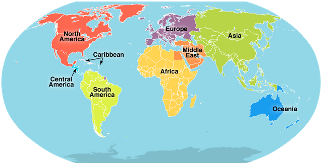World Map With Direction - Hossein Cooper