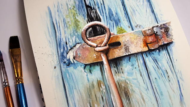 My Art Old Door Watercolor Process Steemit