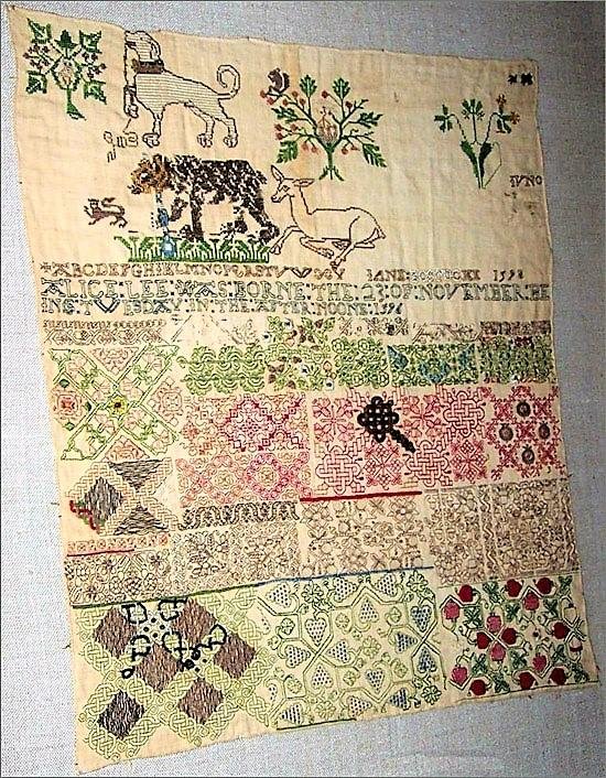 Earliest known sampler.jpg