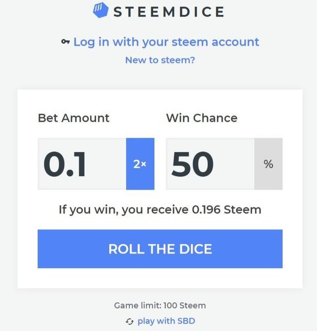 Screenshot of Steem & SBD Dice – Play dice game with Steem and SBD – Steemdice.jpg