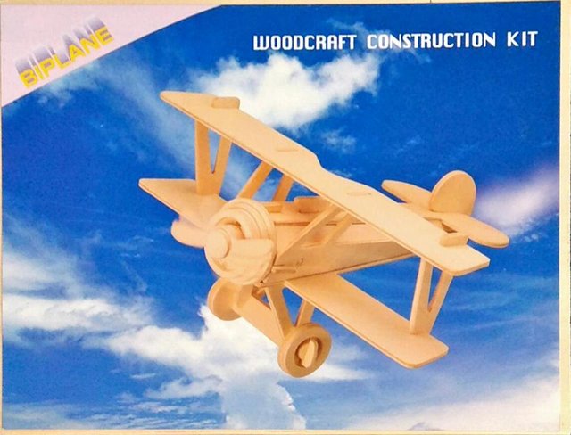 Biplane Woodcraft Construction Kit