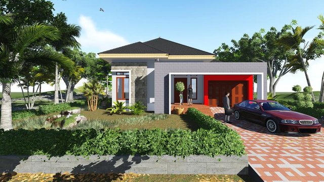 Desain Rumah  2 Teras  Depan  Dan  Samping 