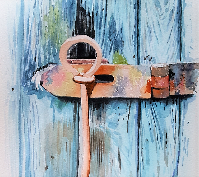 My Art Old Door Watercolor Process Steemit