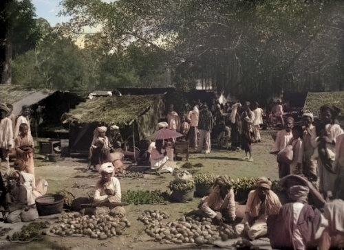 Pasar di Payakumbuh, 1880. Stoop. Colorized..jpg